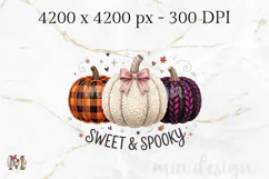 Sweet and Spooky PNG, Cute Pumpkins Sublimation Design Product Image 2