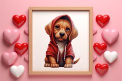 Cute Valentine Dog Clipart, Valentines Day Dog Clipart Product Image 3