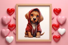 Cute Valentine Dog Clipart, Valentines Day Dog Clipart Product Image 3