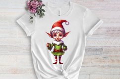 Christmas Elf Watercolor Clipart, Christmas PNG Product Image 3