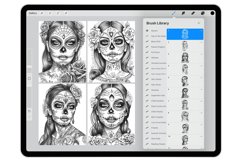 25 Procreate Day of the Dead Stamp Brushes Product Image 3