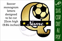 Football or Soccer Capital Monogram Letter Q SVG Product Image 3