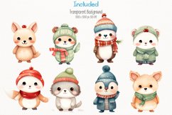 Winter Animals Christmas 31 Cliparts Collection Product Image 3