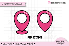 Pin Icons Clipart, PNG, SVG, EPS, DXF Product Image 2