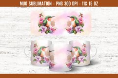 Watercolor Hummingbird Mug Sublimation Design Coffee Wrap Product Image 4
