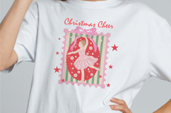 Vintage Christmas Stamp Clipart PNG, Christmas Mail Clipart Product Image 3