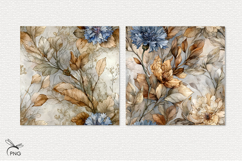 Watercolor cornflowers digital paper, background clipart Product Image 3