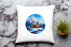 Mountain Cottage Clipart Sublimation PNG Product Image 3
