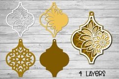 Floral Ornament SVG Bundle | Layered SVG Christmas Ornaments Product Image 3