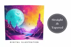 Neon Space Tumbler Wrap, Galaxy Tumbler Sublimation PNG Product Image 3