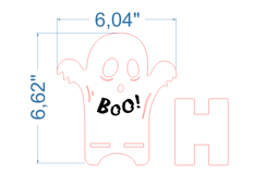 Ghost Halloween Phone Stand SVG laser cut file for Glowforge Product Image 3