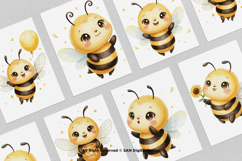 15 Bundle Watercolor Boy Bee Baby Honey Sting Fly Buzz Product Image 3