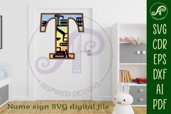 Construction Large T wall Letter 3 layer sign Product Image 3