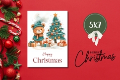 Cartoon Christmas Bear Greeting Card PNG Product Image 3
