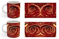 3d Turbulent Waves Red and Gold | Mug sublimation design Product Image 5
