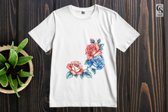 Patriotic Rose Clipart PNG Product Image 3