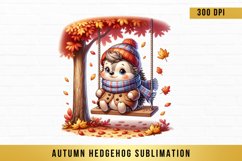 Autumn hedgehog Sublimation, Autumn hedgehog Clipart Product Image 1