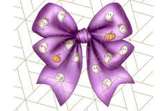 Muted Halloween Bow Clipart, Fall Ribbon PNG Autumn Hair Bow Product Image 3