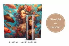 Gorgeous Mermaid Tumbler Wrap, Mermaid Sublimation Design Product Image 3