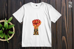 Fiery Pattern Raised Fist Clipart Sublimation PNG Product Image 2
