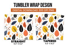 Abstract Shapes And Leaves Tumbler Wrap Sublimation Product Image 3
