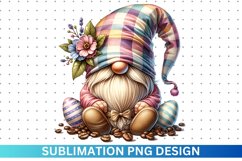 Easter Coffee Gnome Sublimation - Clipart PNG Product Image 1