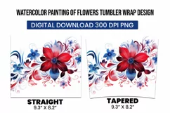 Watercolor Panting Of Flower Tumbler Warp Design Product Image 3