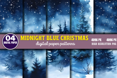 Midnight Blue Christmas Backgrounds Bundle PNG Product Image 4