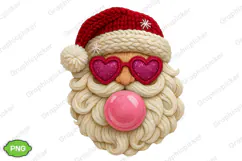 Yarn Santa Png Crochet Yarn Christmas, Pink Santa Png, Santa Product Image 2