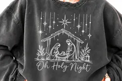 Oh Holy Night Nativity Christmas PNG, Holy Family Manger Chr Product Image 3