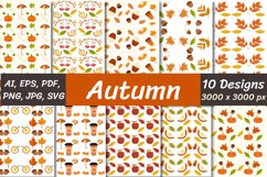 Autumn seamless patterns bundle - 10 digital papers Product Image 1