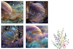 Cosmic Square Coasters, Galaxy Square Coaster Designs Product Image 3