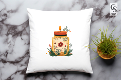 Floral Candle Jar Clipart Sublimation PNG Product Image 3
