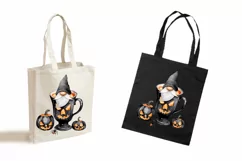 Watercolor Halloween gnome in tea mug, Gnome PNG Product Image 3