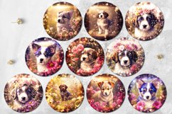 Dogs &amp; flowers | Car coaster &amp; key chain fantasy sublimation Product Image 3