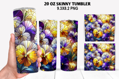 Flower Skinny Tumbler 20oz Wrap Design, Flowers Tumble PNG Product Image 1