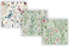 Spring Meadow Floral Seamless Pattern, Watercolor Wildflower Product Image 3