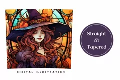 Stained Glass Halloween Tumbler Wrap, Halloween PNG Product Image 3