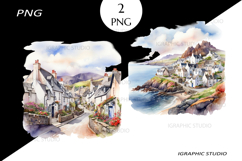 Cottage Clipart, Iralend Clipart, Countryside png Product Image 1