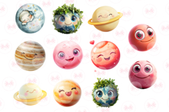 Happy Planets Clipart - 23 Png Bundle Product Image 2