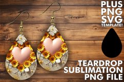 Elegant Teardrop Earrings Magic, 3D Heart Product Image 1