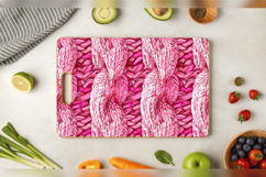 Pink Knitted Cutting Boards sublimation Designs Product Image 3