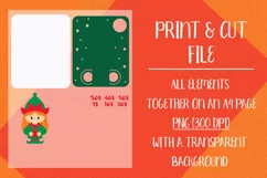 Christmas Elf Girl Card | Money Holder Template Product Image 3