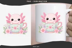 Pastel kawaii axolotl png design for T-shirts Product Image 2