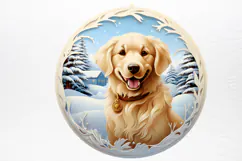 Christmas Dog Ornaments Engraved Clipart PNG Product Image 3
