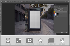 Bus Stop Screen Evening Street Product Image 2
