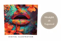 Colorful Lips Tumbler Design, Floral Lips Tumbler Wrap Product Image 3