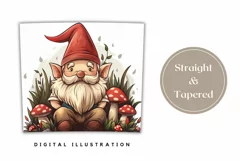 Autumn Gnome Tumbler Wrap, Gnome Sublimation Tumbler PNG Product Image 3