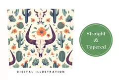 Western Cow Skull Tumbler Wrap, Skull Sublimation Tumbler Product Image 3