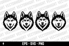 vector logo of a Siberian Husky or wolf's head Product Image 3